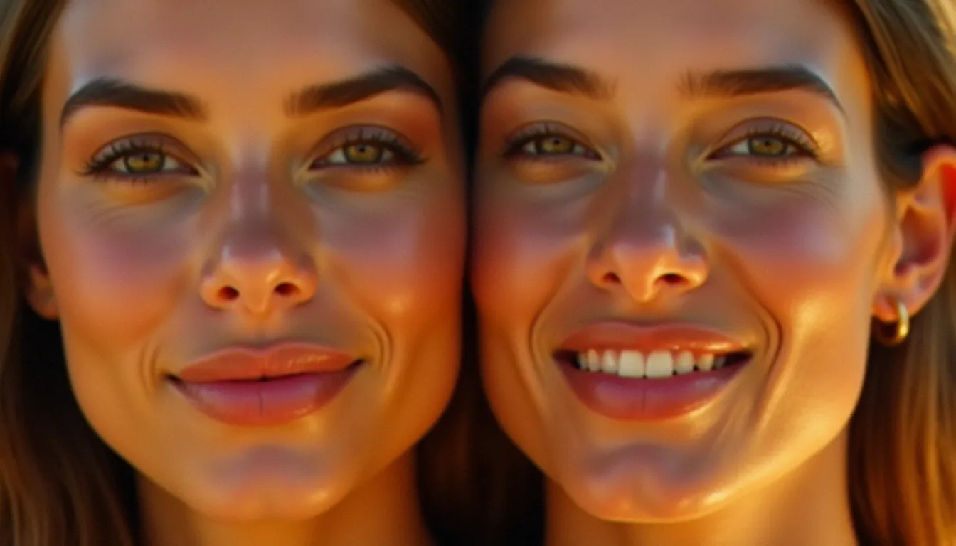 Portraits de femmes aux carnations variées avec un maquillage bronzeur poudre naturel adapté à chaque teint, lumière dorée