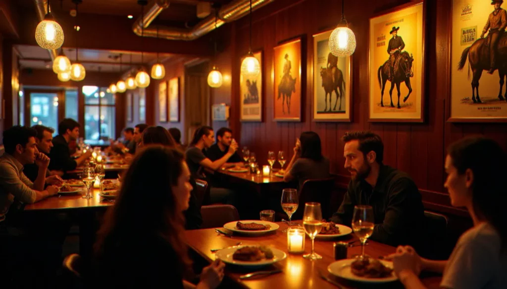 indiana cafe vichy prix featured Salle intérieure animée de l'Indiana Café Vichy avec décoration américaine, lumières chaudes et tables garnies lors du service du soir