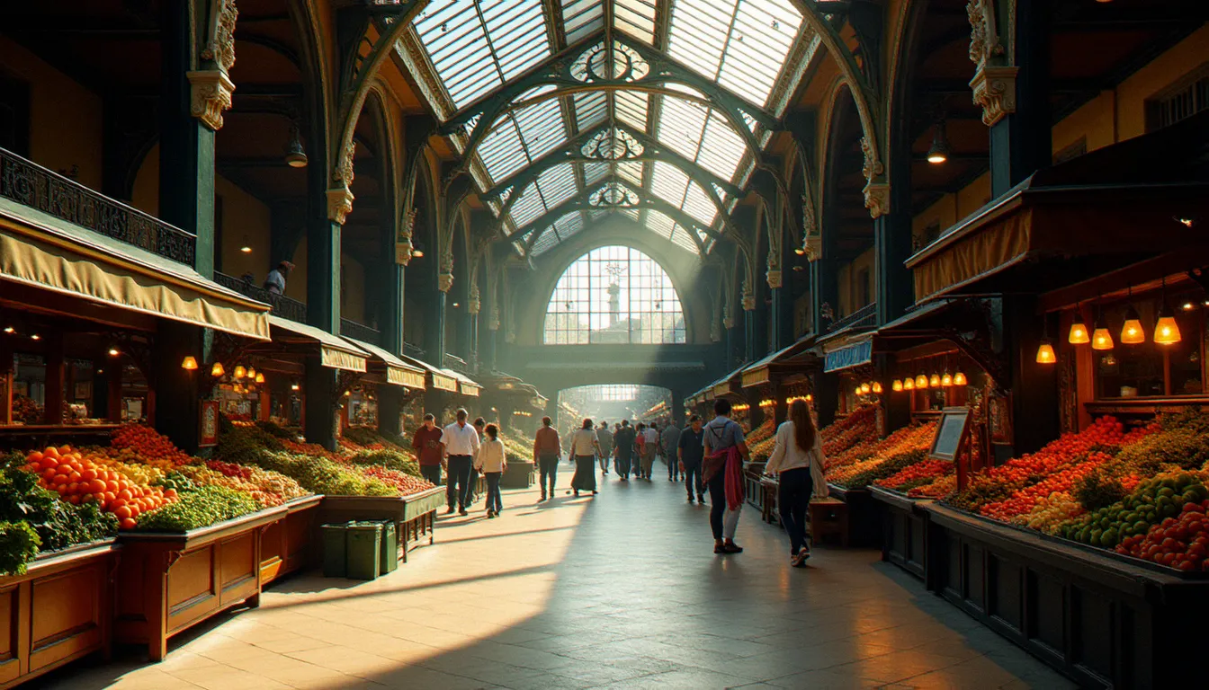 Marché couvert à l'architecture XIXe siècle à Vichy illustrant le style vichyssois au quotidien