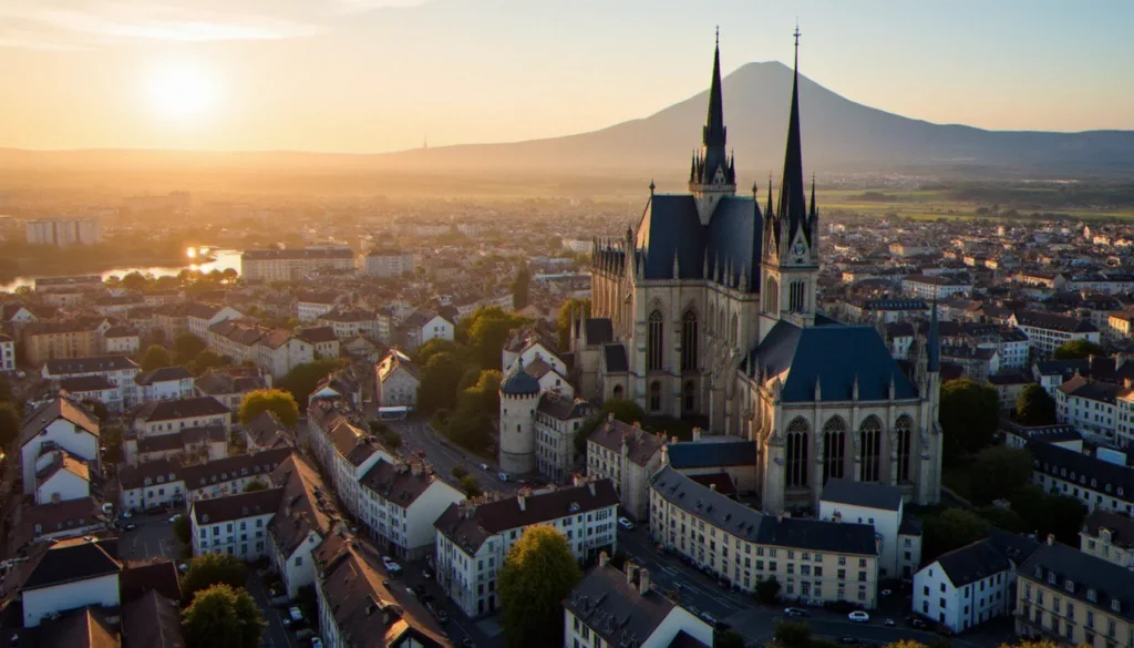 academie de clermont ferrand featured Vue aérienne du centre-ville de Clermont-Ferrand avec la cathédrale et le Puy-de-Dôme, siège de l'académie de Clermont-Ferrand