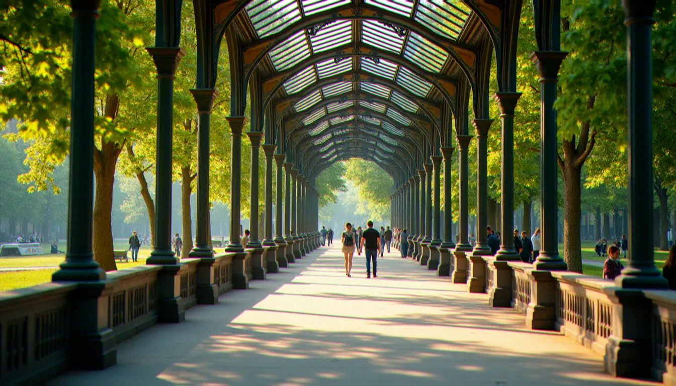 Le parc des Sources à Vichy aujourd'hui, lieu de promenade paisible qui fut fréquenté par les dignitaires de l'ancienne capitale de pays pendant la guerre