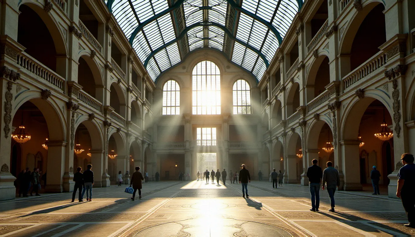 Intérieur du Hall des Sources de Vichy, joyau architectural Belle Époque témoignant du patrimoine de la ville créée autour de ses eaux thermales