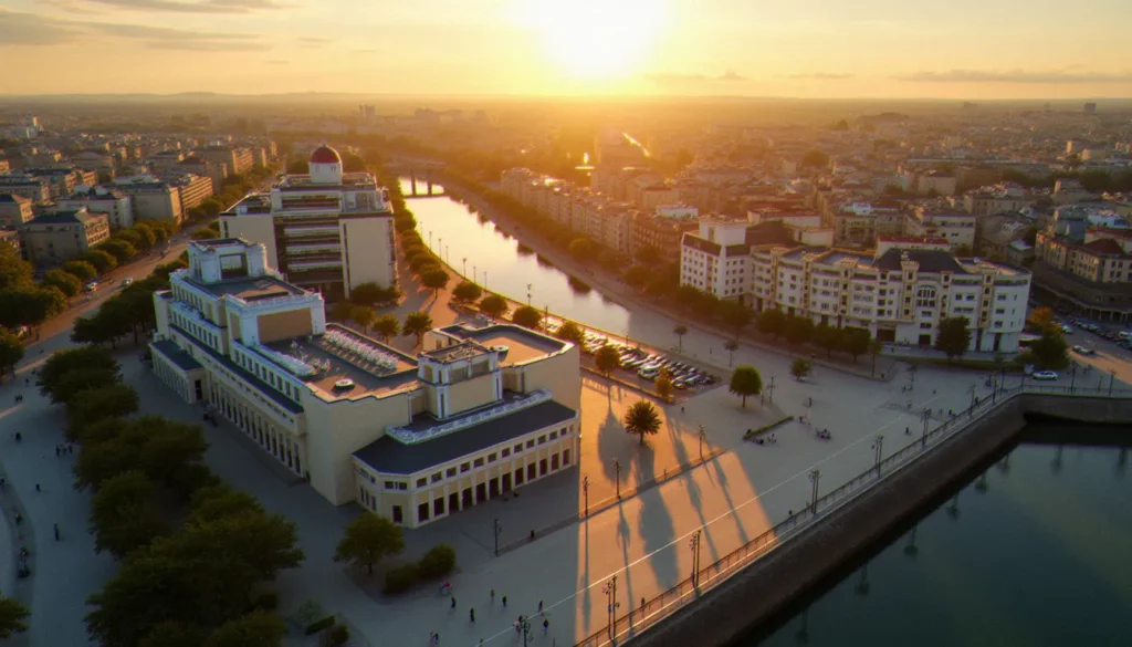 actualites vichy featured Vue aérienne du centre-ville de Vichy avec ses bâtiments Art Déco et ses actualités locales