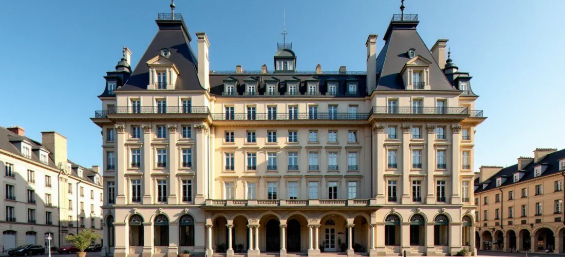 Façade de l'hôtel du Parc à Vichy, ancienne résidence de Pétain et symbole de l'ancienne capitale de pays